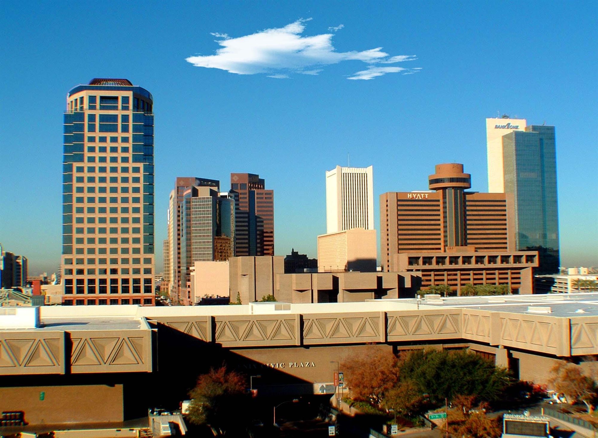 Downtown Phoenix, Arizona skyline in the Sonoran Desert