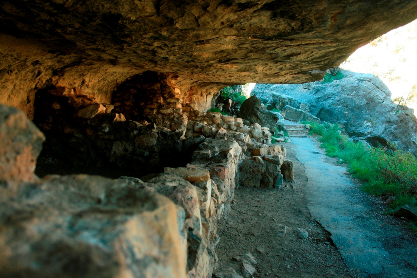 Ancestral Sinagua cliff dwellings along the Island Trail, Walnut Canyon National Monument, Arizona (National Park Service photo)