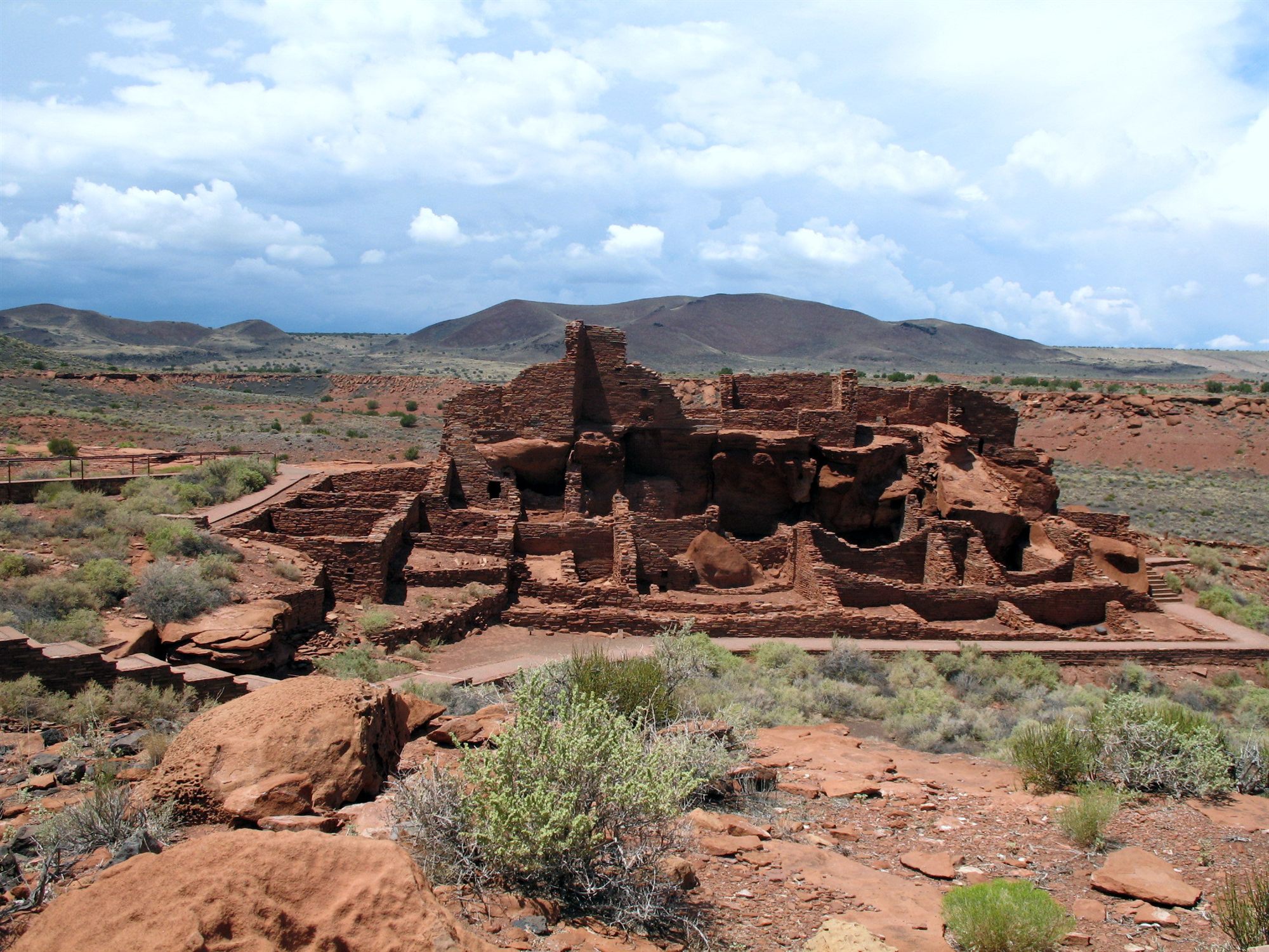Wupatki Pueblo, a multi-story ancestral Puebloan dwelling in Wupatki National Monument, Arizona
